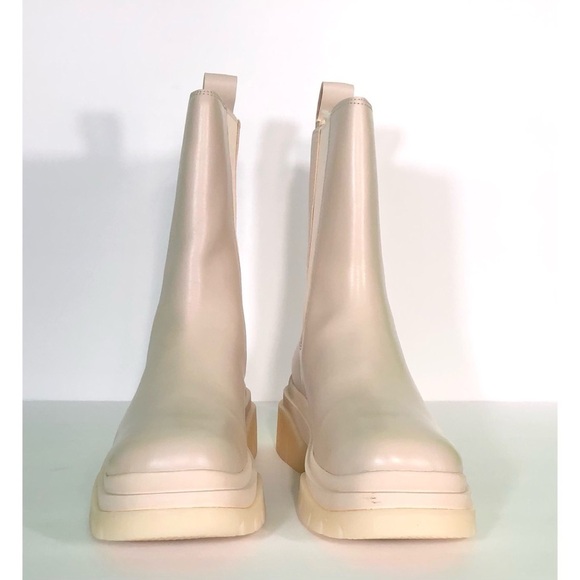 ASH Women's Leather Cream Beige Platform Combat Chelsea Boots Size 39 US 9 NWT - Picture 6 of 10